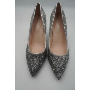Nine West Silver Glitter Pointed Toe Stiletto Formal Pumps Party Heels Size 8M